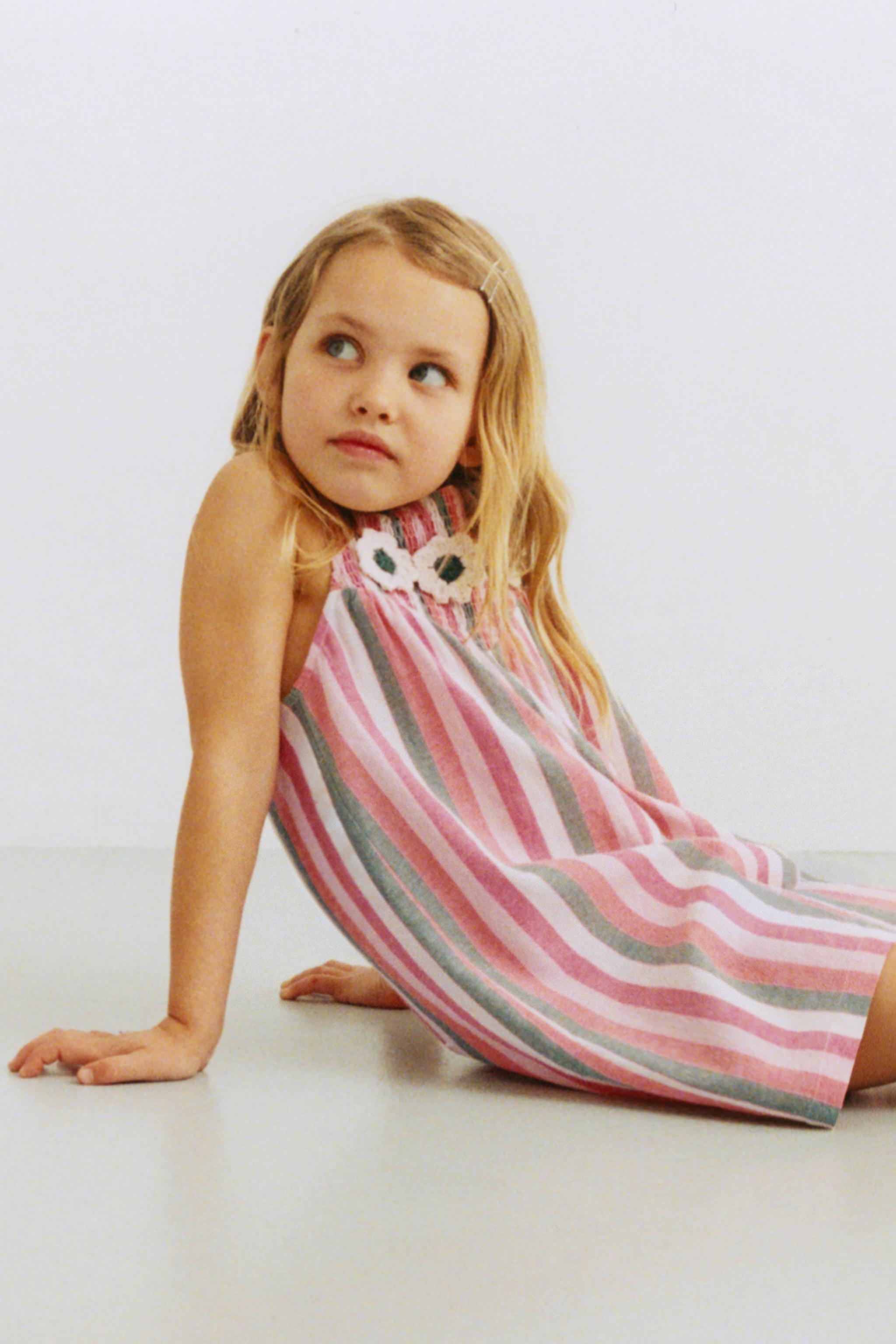 STRIPED CROCHET FLORAL SHORT JUMPSUIT